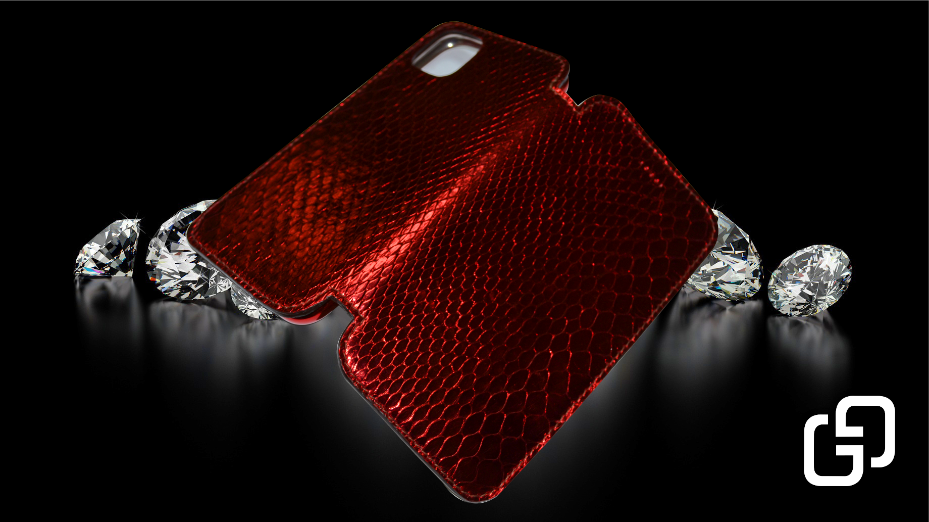Case (чехол) GG® Для iPhone Xs/11/12 Pro Red Piton) 2020 натуральная кожа питона